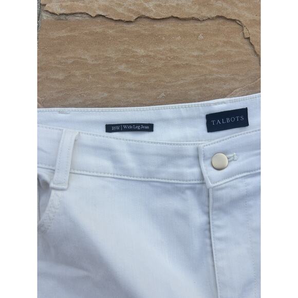 Talbots Womens Ivory High Rise Wide Leg Jeans Size 18W CB - Picture 2 of 3
